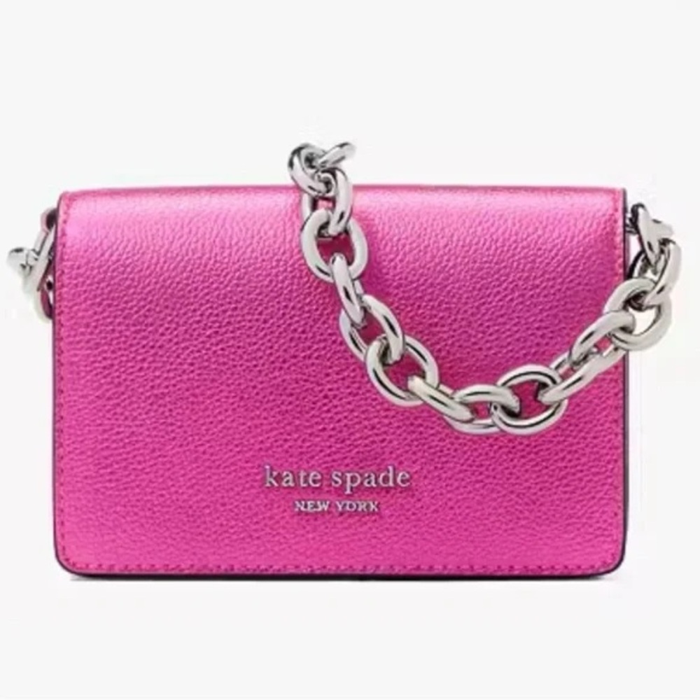 Kate Spade Bikini Pink Dual Chain Card Case Crossbody